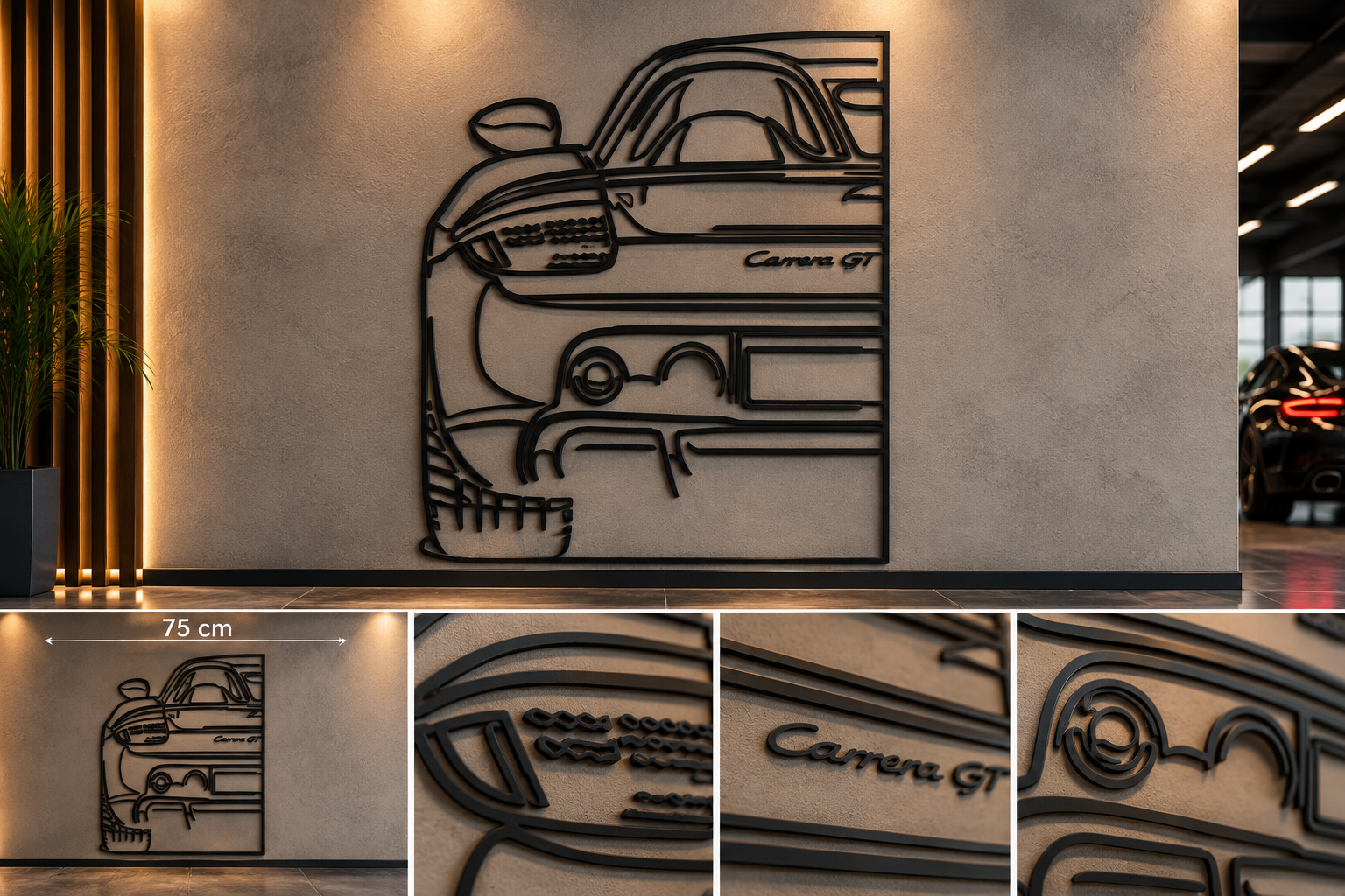 Carrera GT Esintili Metal Duvar Tablosu — 75 cm