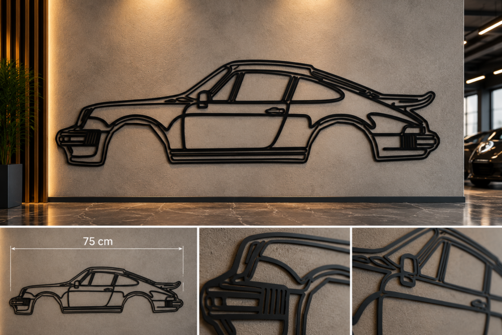 Klasik Spor Coupé Metal Tablo — Yan Görünüm — 75 cm