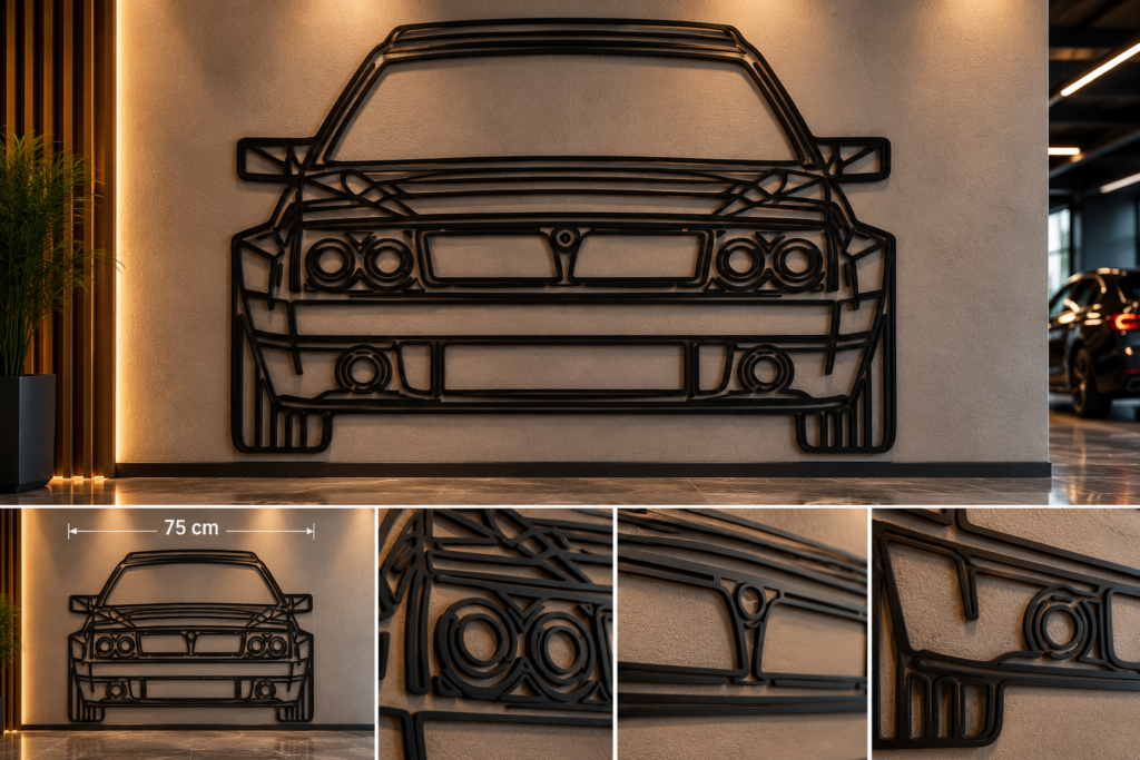 Klasik Ralli Otomobili Metal Tablo — 75 cm