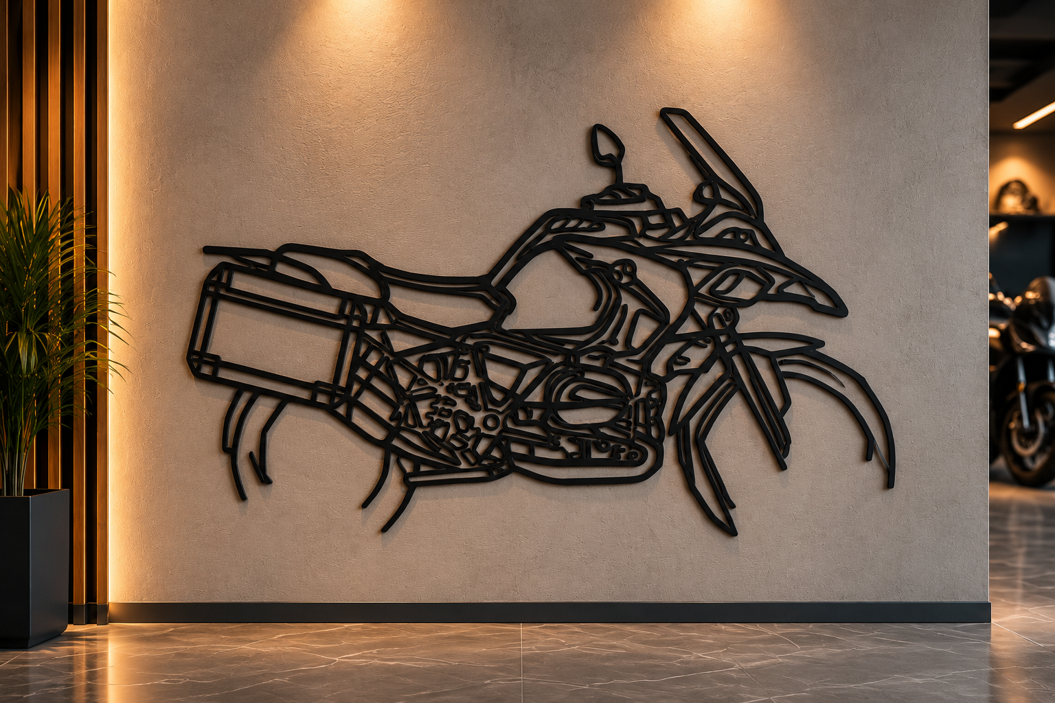 Macera Motosikleti Metal Duvar Tablosu — 75 cm