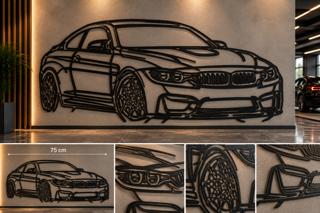 Sportif Coupé Metal Duvar Tablosu — 75 cm