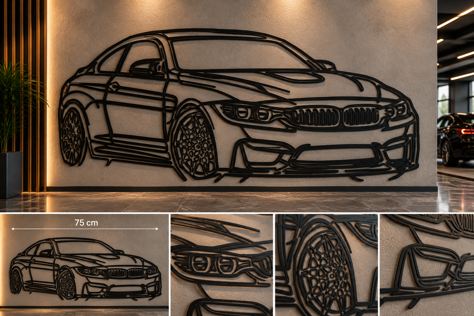 Sportif Coupé Metal Duvar Tablosu — 75 cm
