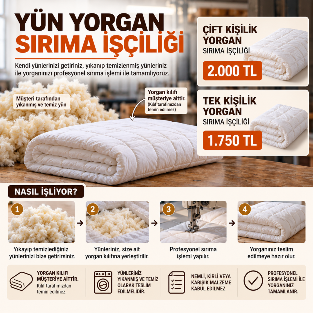 Yün Yorgan Sırıma İşçiliği